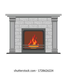 Fireplace vector icon.Cartoon vector icon isolated on white background fireplace.