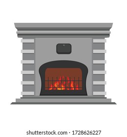 Fireplace vector icon.Cartoon vector icon isolated on white background fireplace.