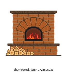 Fireplace vector icon.Cartoon vector icon isolated on white background fireplace.