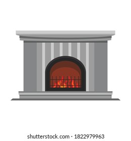 Fireplace vector icon.Cartoon vector icon isolated on white background fireplace.