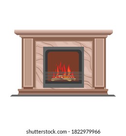 Fireplace vector icon.Cartoon vector icon isolated on white background fireplace.