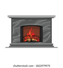 Fireplace vector icon.Cartoon vector icon isolated on white background fireplace.