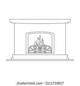 Fireplace vector icon.Outline vector icon isolated on white background fireplace.