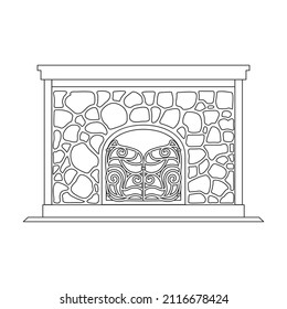 Icono de vector de reemplazo.Icono de vector de contorno aislado en la chimenea de fondo blanco.