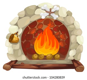 fireplace vector Illustration