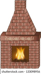 Fireplace, vector illustration