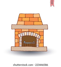 fireplace, vector illustration