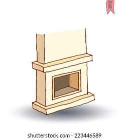 fireplace, vector illustration