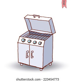 fireplace, vector illustration