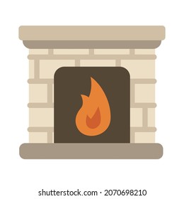 Kamin, Vektorgrafik im Cartoon-Stil. Flaches Design für mobile Apps und Websites. 