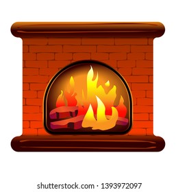 Fireplace vector image isolate. Image for the icon on the website or application