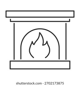  fireplace vector line web icon