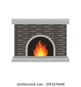 Fireplace vector premium, modern style fireplace illustration. eps 10
