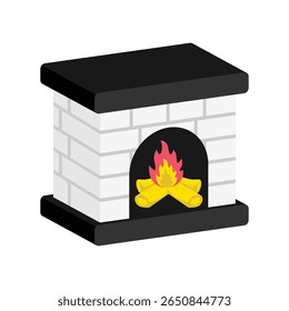 Fireplace Vector style icon. Eps 10 file
