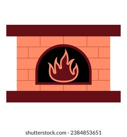 Fireplace winter element. Vector illustration with winter theme and flat vector style. Editable vector element.
