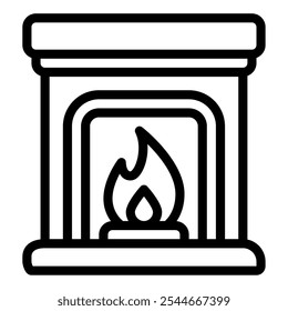 Fireplace winter vector icon illustration