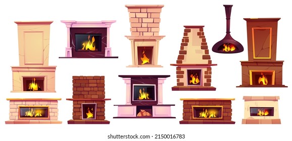 Fireplaces and burning fire