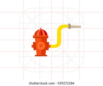 Fireplug with Hose and Nozzle Icon