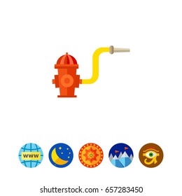 Fireplug with Hose and Nozzle Icon