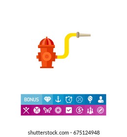 Fireplug with Hose and Nozzle Icon