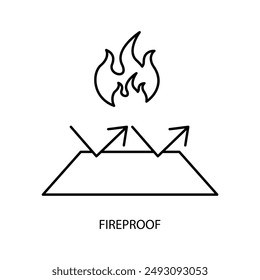 fireproof concept line icon. Simple element illustration.fireproof concept outline symbol design.