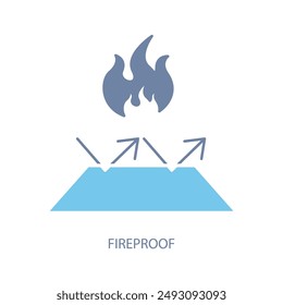 fireproof concept line icon. Simple element illustration.fireproof concept outline symbol design.