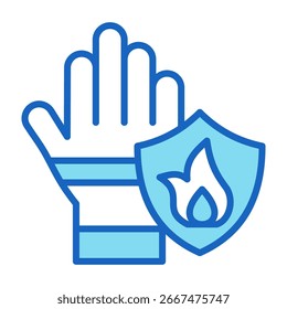 Feuerfestes Symbol Blaue Farbe Stil Vektorgrafik