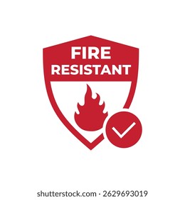 Icono a prueba de fuego. Ilustración vectorial de signo de icono resistente al fuego.
