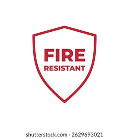Icono a prueba de fuego. Ilustración vectorial de signo de icono resistente al fuego.