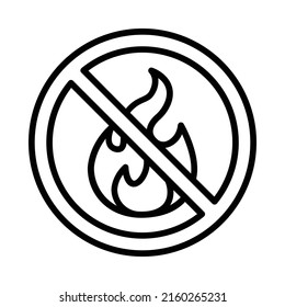 Fireproof Icon. Line Art Style Design Isolated On White Background