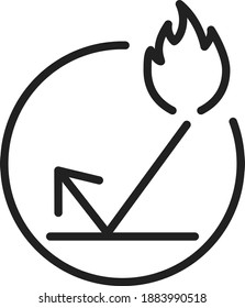 icono a prueba de fuego, ilustración de vector de línea
