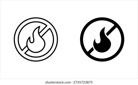 fireproof icon set, fire resistant, vector illustration on white background