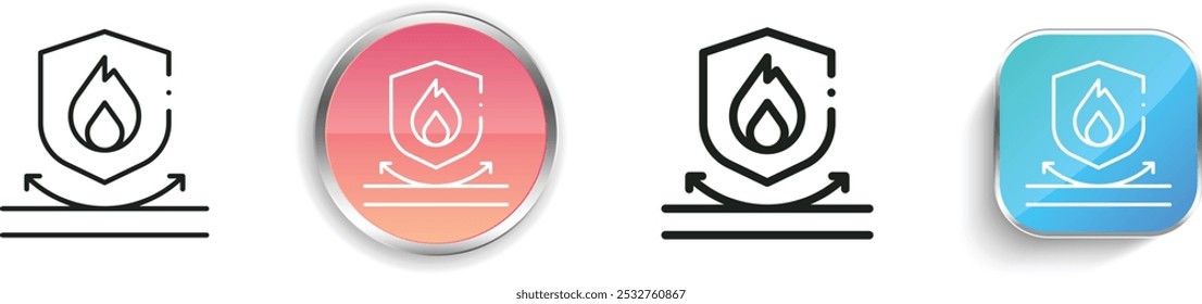 fireproof icon. Thin Linear, Regular and Button Style Design Isolated On White Background