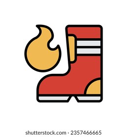 Fireproof Shoes Icon Vector Illustration