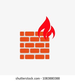 fireproof wall vector icon