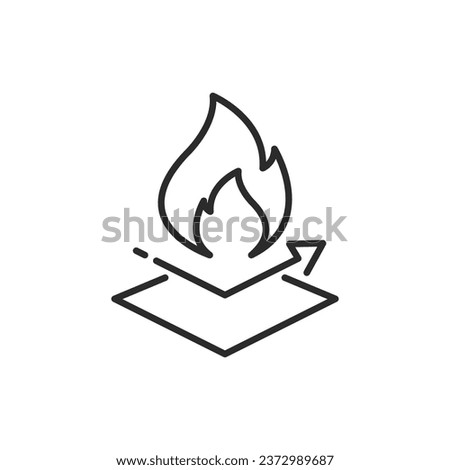 fireproofing icon, fireproof or anti thermal, flame resistant, fire insulation linear sign on white background - editable vector illustration eps10