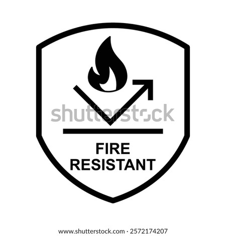 Fire-Resistant Chemicals and Heat Protection Vector Icon.