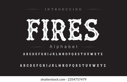 Fires Vintage Brush Script Modern Font. Retro Typeface. Vector Illustration.