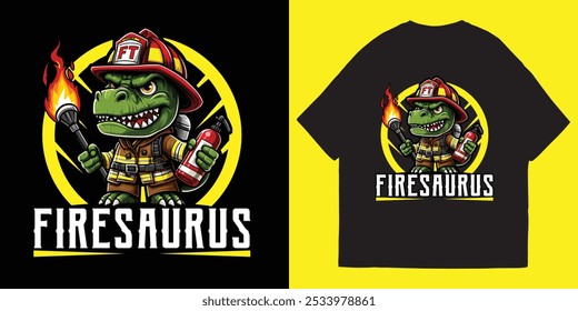 Design E Ilustração De Camiseta Firesaurus