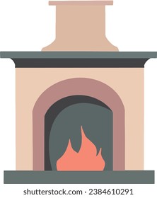 Fireside Serenity Flat Design Fireplace Illustrationen