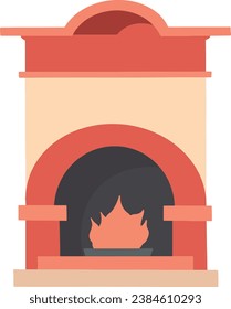 Fireside Serenity Flat Design Fireplace Illustrations