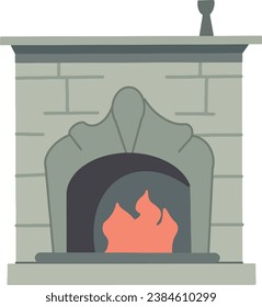 Fireside Serenity Flat Design Fireplace Illustrations