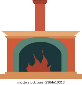 Fireside Serenity Flat Design Fireplace Illustrations