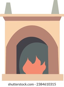 Fireside Serenity Flat Design Fireplace Illustrationen