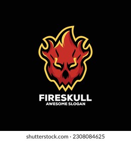 fireskull esport logo design illustration