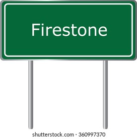 Firestone , Colorado , road sign green vector illustration, road table, USA city