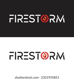 Diseño del logo de la marca de arte creativo Firestorm