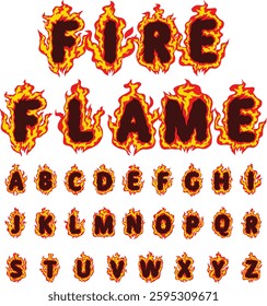 Fire-themed font with burning letters. Great for sports, gaming, festivals, and fire-related designs. Vector and high-resolution available. Perfect for intense, hot, and bold typography effects.