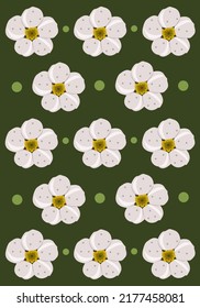 Firethorn flowers flat vector wallpaper. Cute firethorn cartoon vector wallpaper for graphic design, illustration, and decorative element