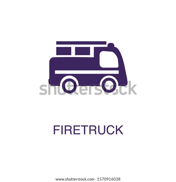 Firetruck Element Flat Simple Style On Stock Vector Royalty Free 1570916038